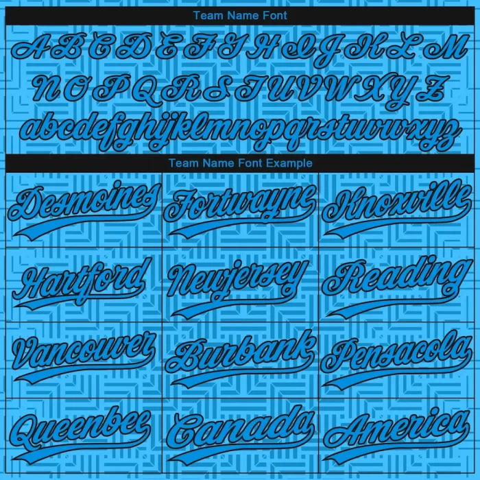 Custom Blue Blue-Black 3D Pattern Design Authentic Baseball Jersey - Image 4