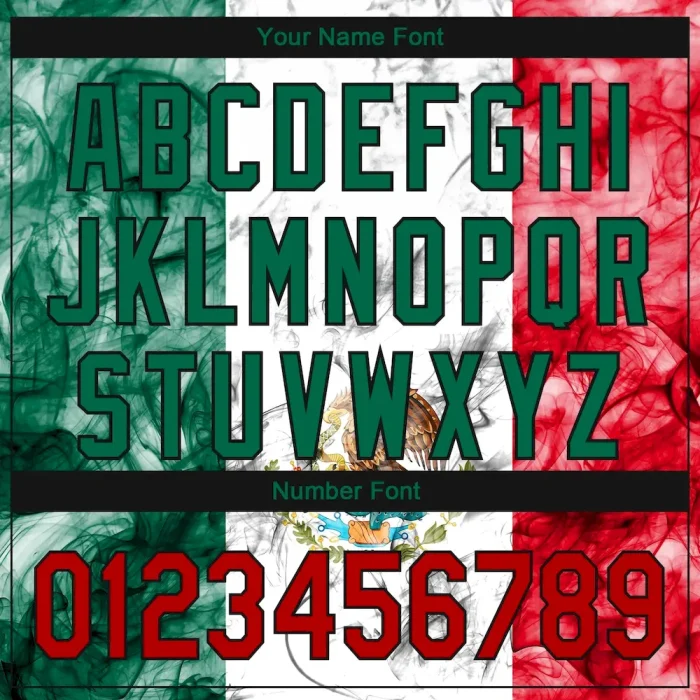 Custom White Red Kelly Green-Black 3D Mexican Flag Authentic Baseball Jersey - Image 5