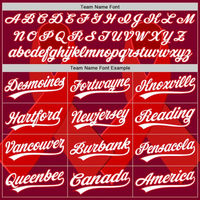 Custom Maroon White-Fire Red 3D Blood Cancer Ribbon Authentic Baseball Jersey - Image 4
