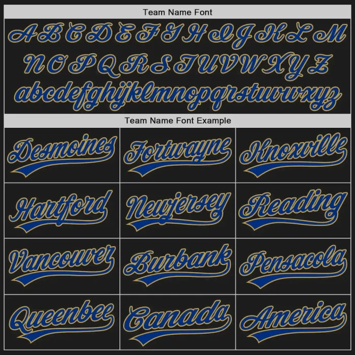 Custom Black Old Gold Pinstripe Royal Authentic Baseball Jersey - Image 4