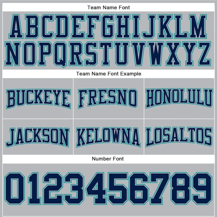 Custom Stitched Gray Navy-Teal Football Pullover Sweatshirt Hoodie - Image 3