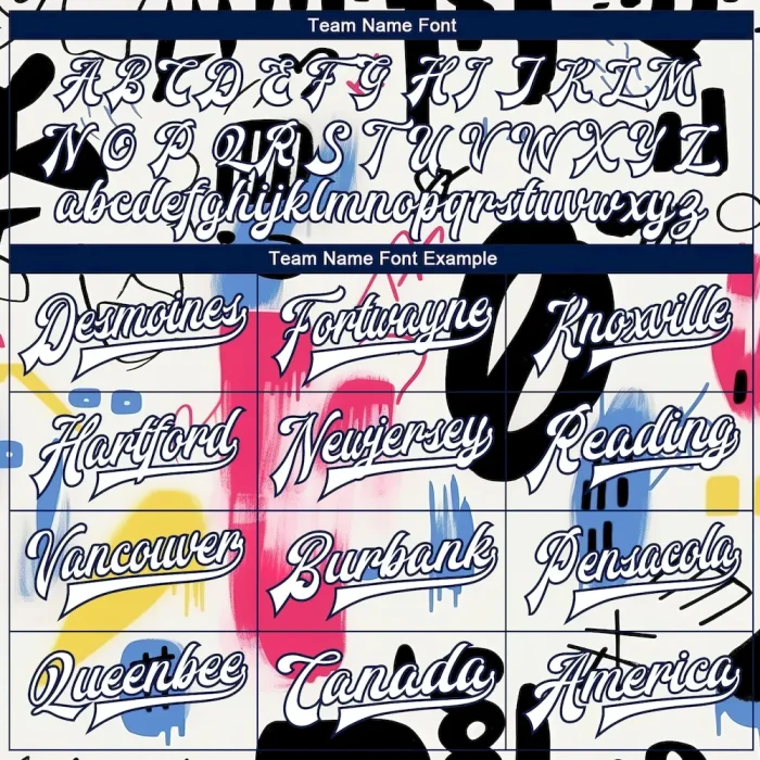 Custom Graffiti Pattern White-Royal Grunge Art 3D Bomber Full-Snap Varsity Letterman Jacket - Image 4