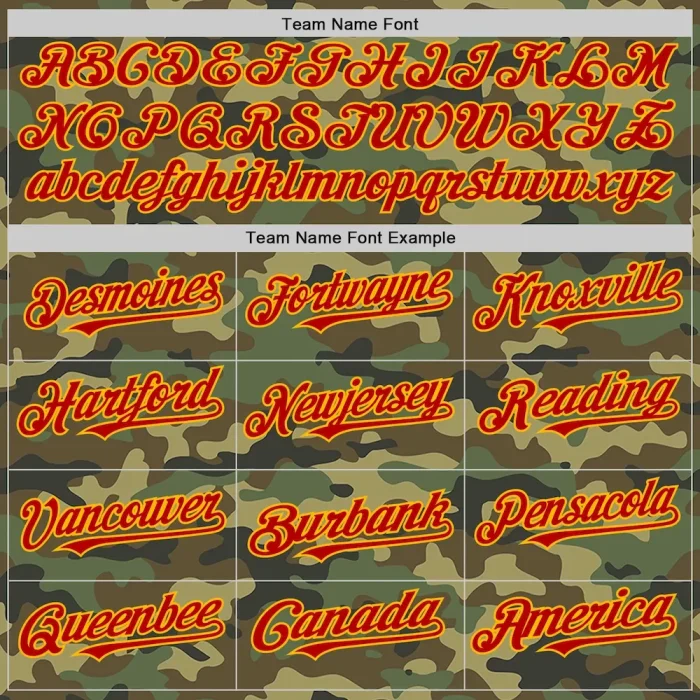 Custom Camo Red-Gold Bomber Full-Snap Varsity Letterman Salute To Service Hoodie Jacket - Image 4