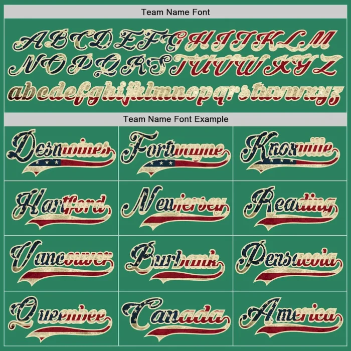 Custom Kelly Green Vintage USA Flag Cream-Red Hockey Jersey - Image 4