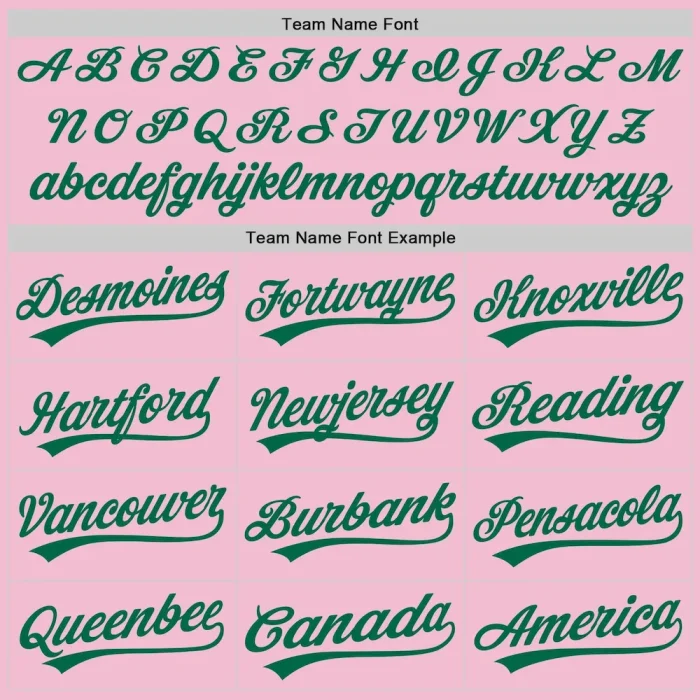 Custom Light Pink Kelly Green-White Authentic Throwback Baseball Jersey - Image 4