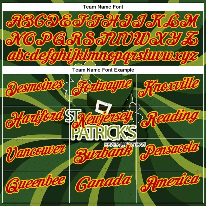 Custom Green Red-Yellow 3D St. Patrick's Day Shamrock Performance Polo Shirt - Image 4