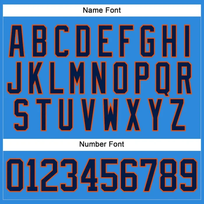Custom Sky Blue Navy-Orange Hockey Lace Neck Jersey - Image 5