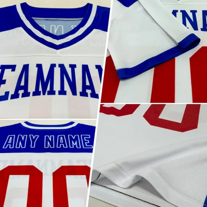 Custom Royal Gray-White Mesh Authentic Football Jersey - Image 2
