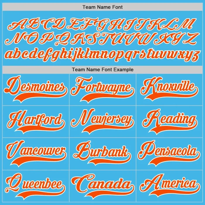 Custom Sky Blue Orange-White Hockey Lace Neck Jersey - Image 4