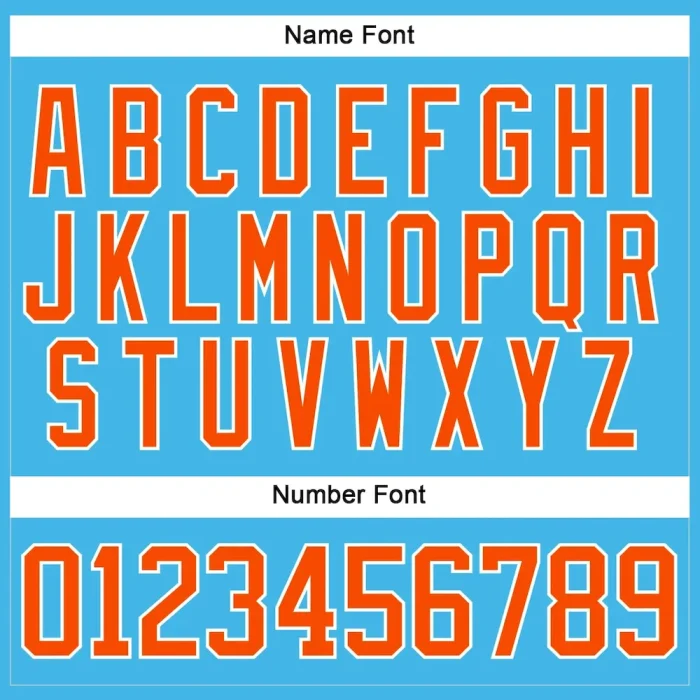 Custom Sky Blue Orange-White Hockey Lace Neck Jersey - Image 5