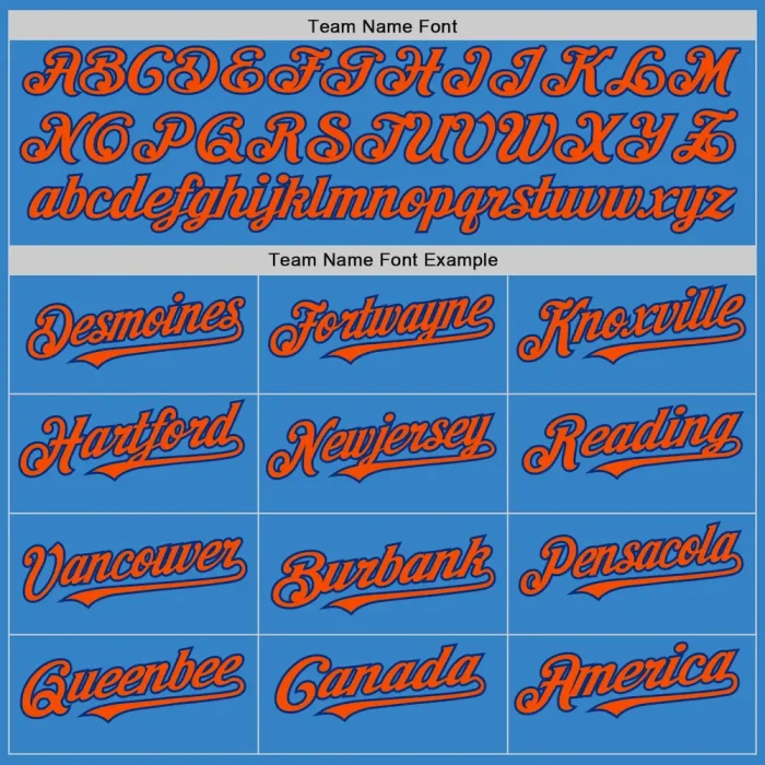 Custom Powder Blue Orange-Royal Authentic Sleeveless Baseball Jersey - Image 3
