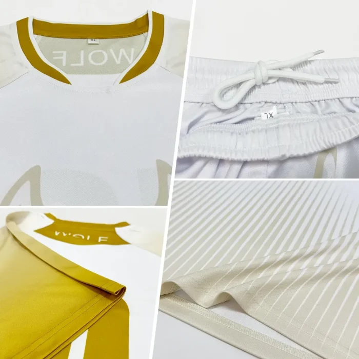 Custom Thunder Blue Gold-White Zigzag Sublimation Volleyball Uniform Jersey - Image 3