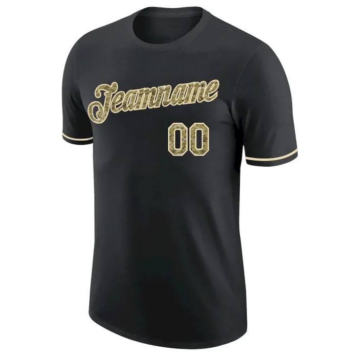 Custom Black Camo-Cream Performance T-Shirt - Image 5