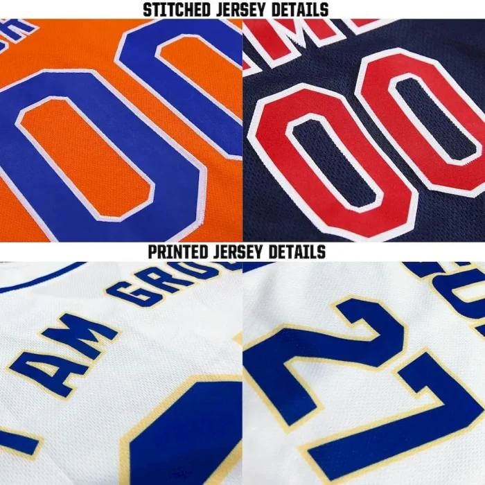 Custom Navy Orange Baseball Jersey - Image 6