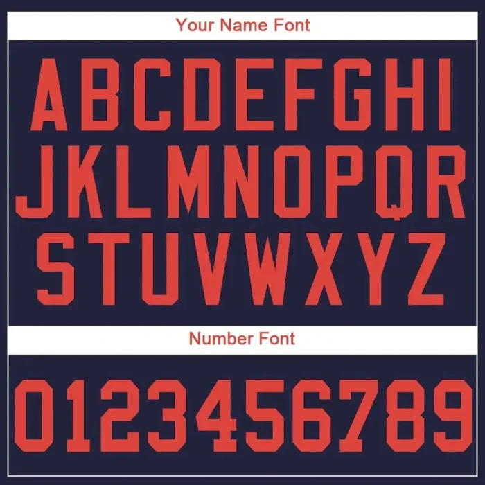 Custom Navy Orange Baseball Jersey - Image 4