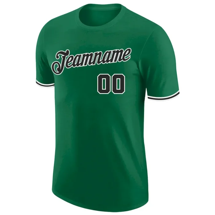 Custom Kelly Green Black-White Performance T-Shirt - Image 5