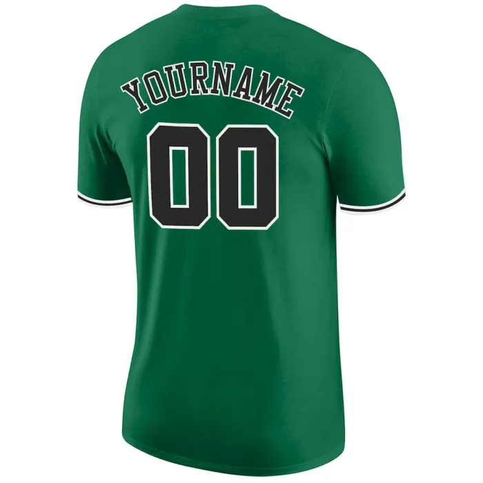 Custom Kelly Green Black-White Performance T-Shirt - Image 6