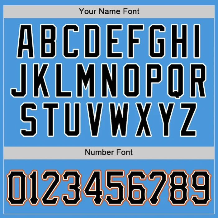 Custom Powder Blue Black-Orange Authentic Baseball Jersey - Image 4