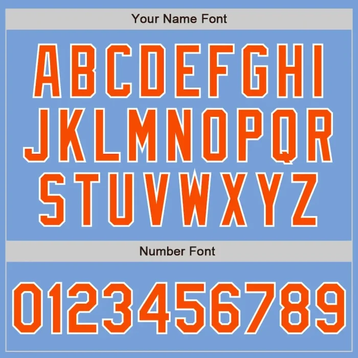 Custom Light Blue Orange-White Authentic Split Fashion Baseball Jersey - Image 4