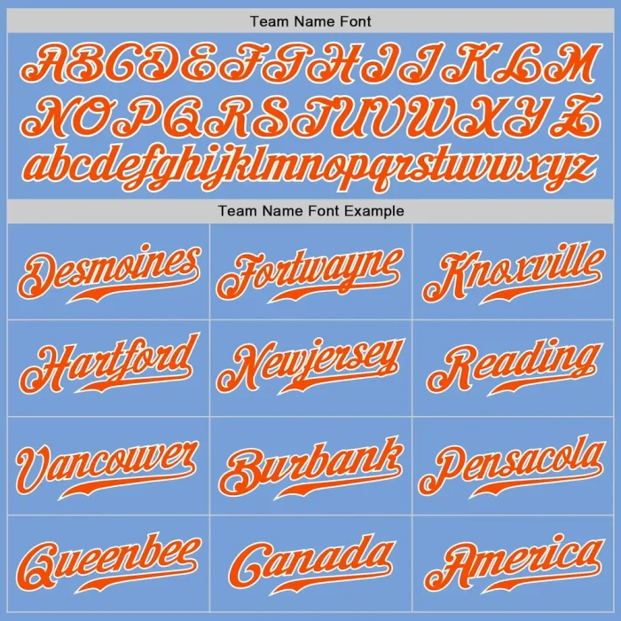 Custom Light Blue Orange-White Authentic Split Fashion Baseball Jersey - Image 5